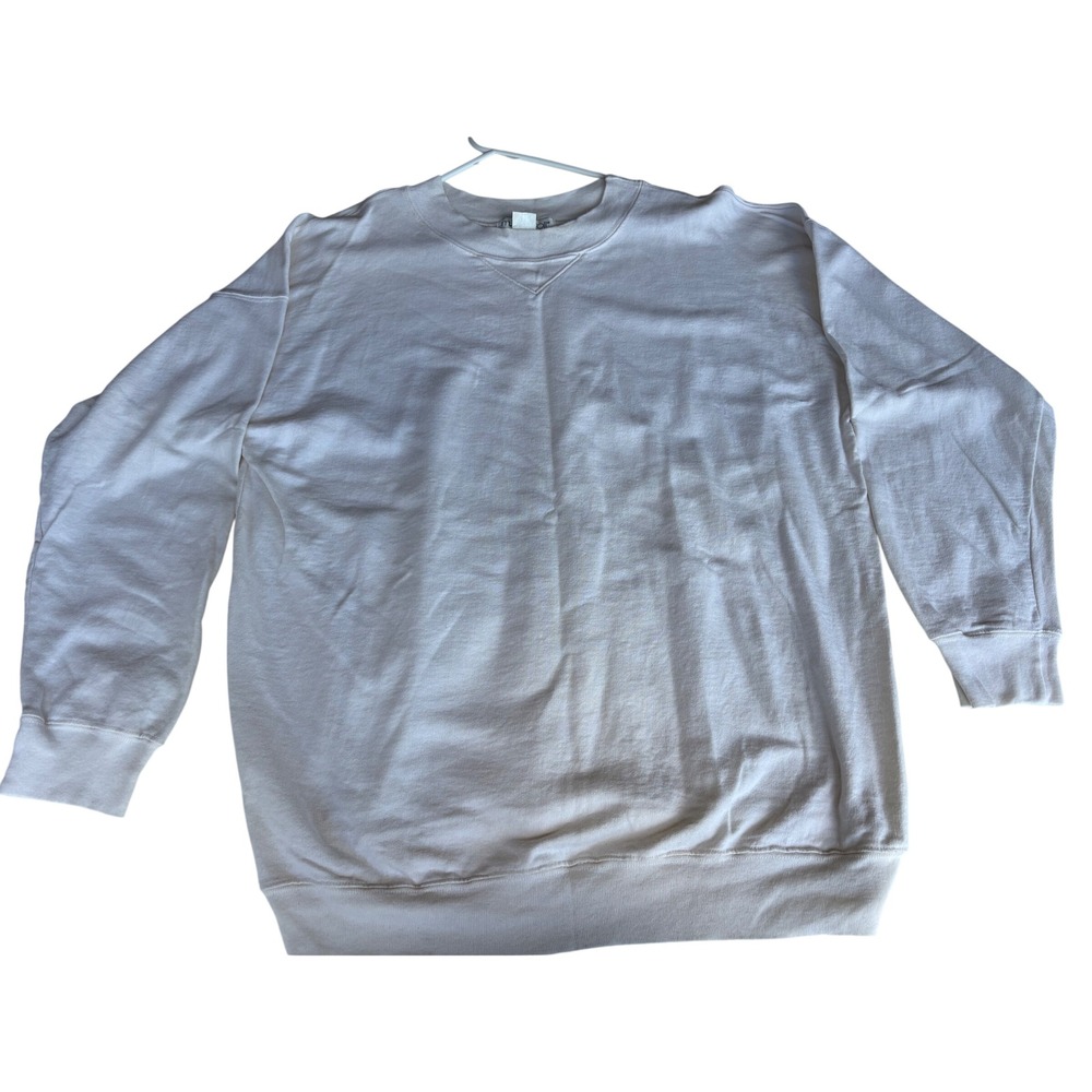 Vintage MJ Carroll White Cotton Sweatshirt Made in USA Oversized‎ Small